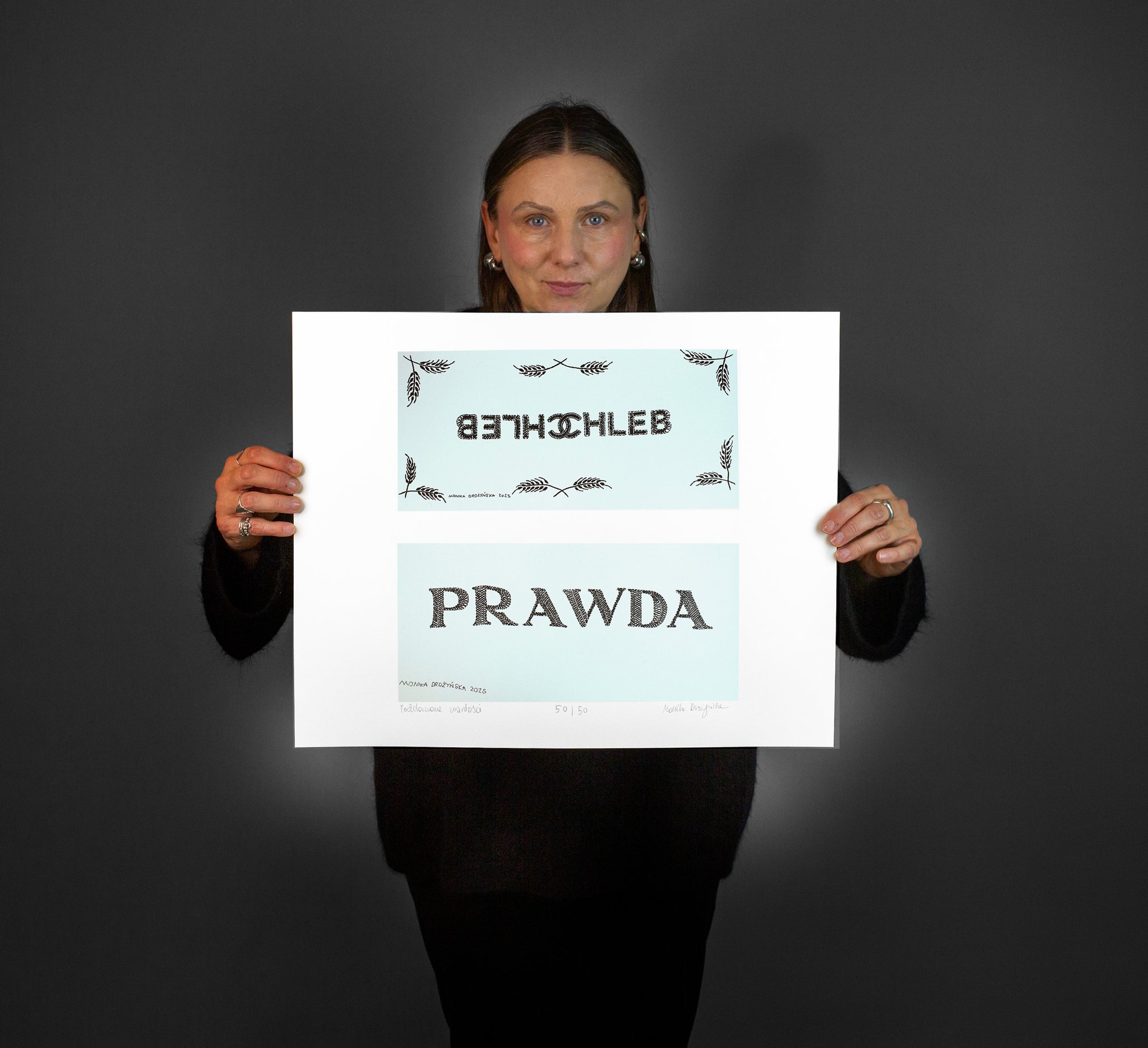 monika drożyńska, chleb, prawda, serigrafia, sitodruk, kwiaciarnia grafiki, graphics flower shop