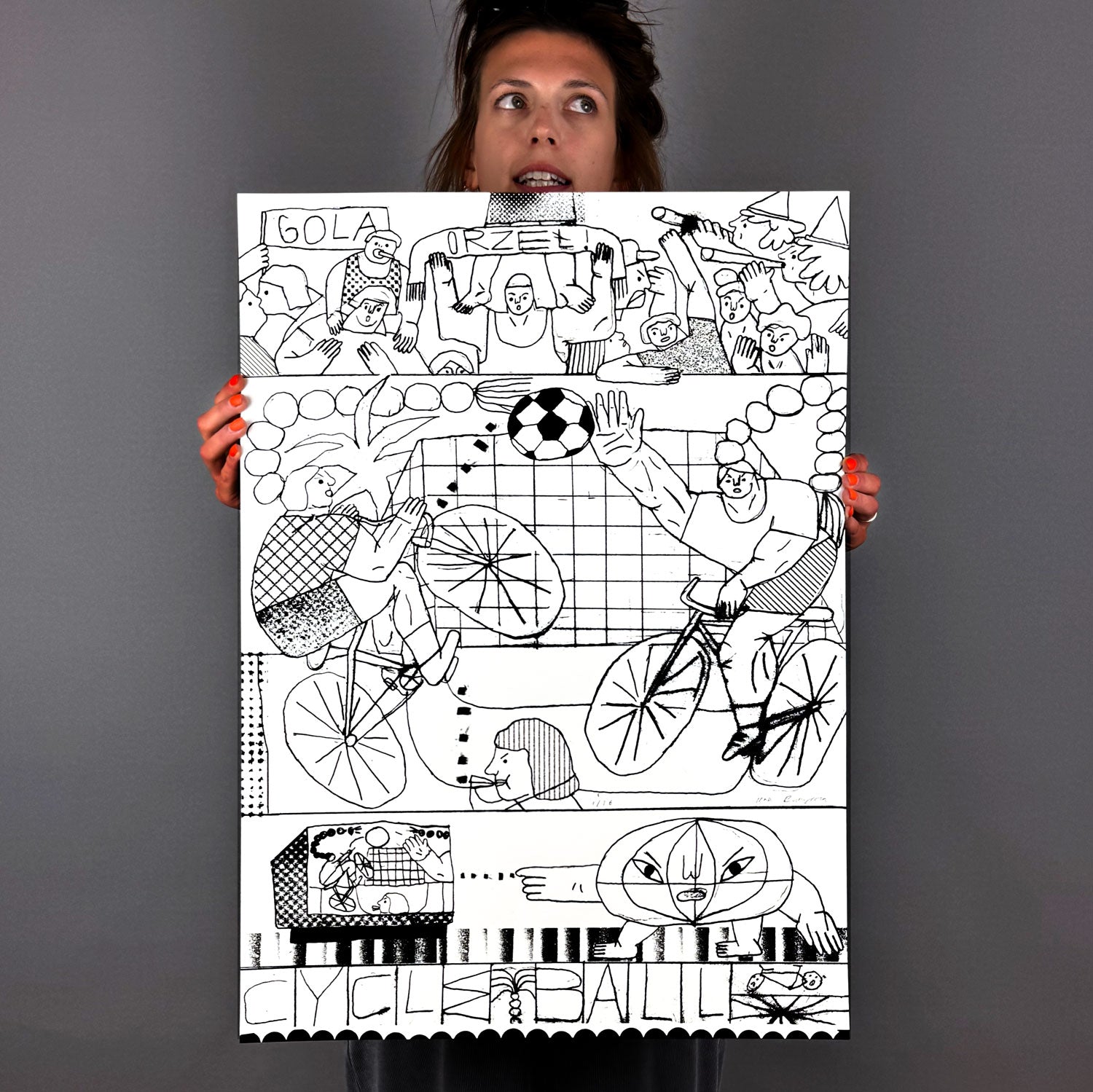 Nina Budzyńska, Cycle Ball, cyklograf, sitodruk, serigrafia, silkscreen, siebdruck, sitotisk, kwiaciarnia grafiki, graphics flower shop