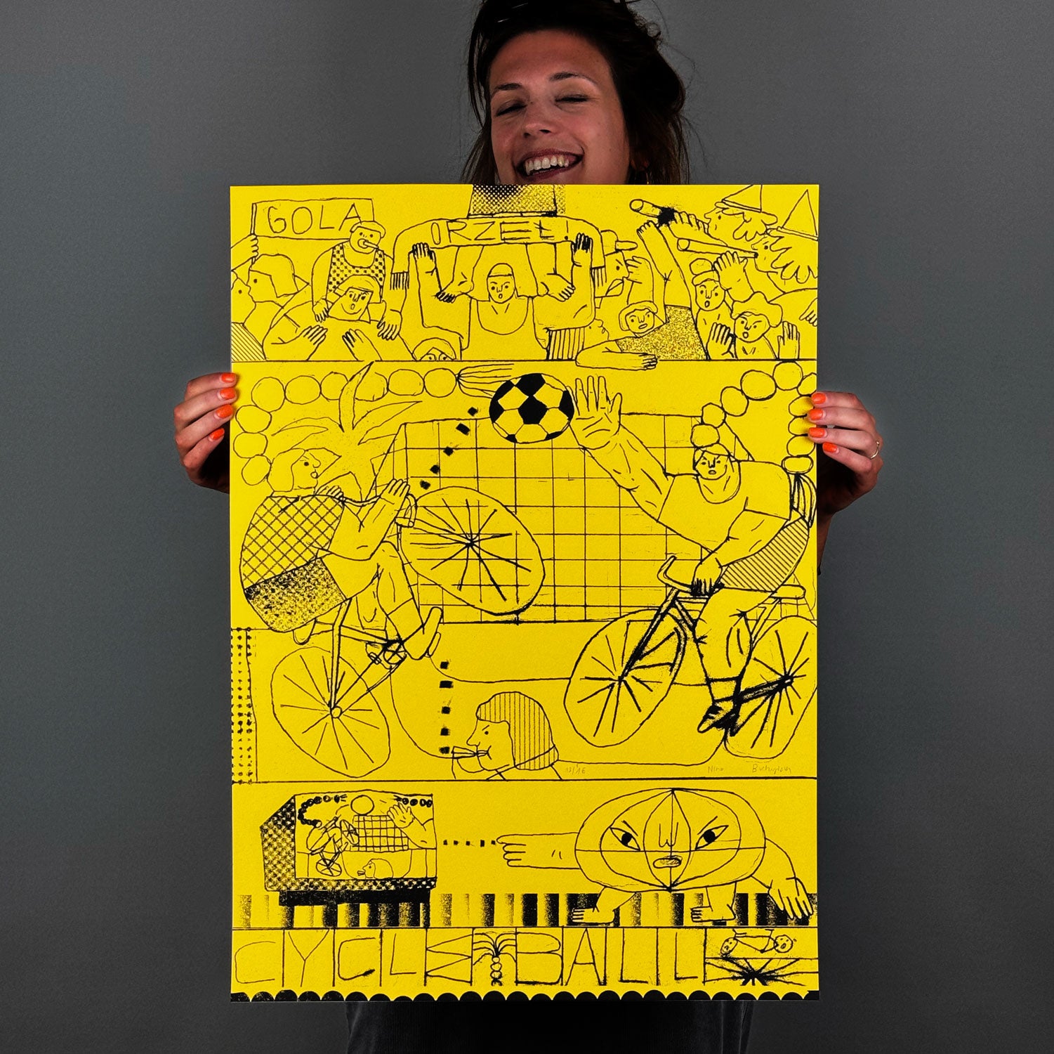 Nina Budzyńska, Cycle Ball, cyklograf, sitodruk, serigrafia, silkscreen, siebdruck, sitotisk, kwiaciarnia grafiki, graphics flower shop